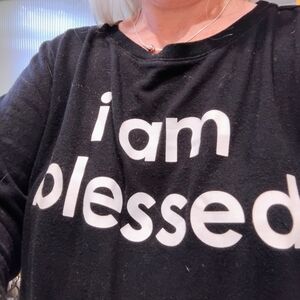 Peace Love World Black 'I Am Blessed' Sweatshirt. Size Xl
